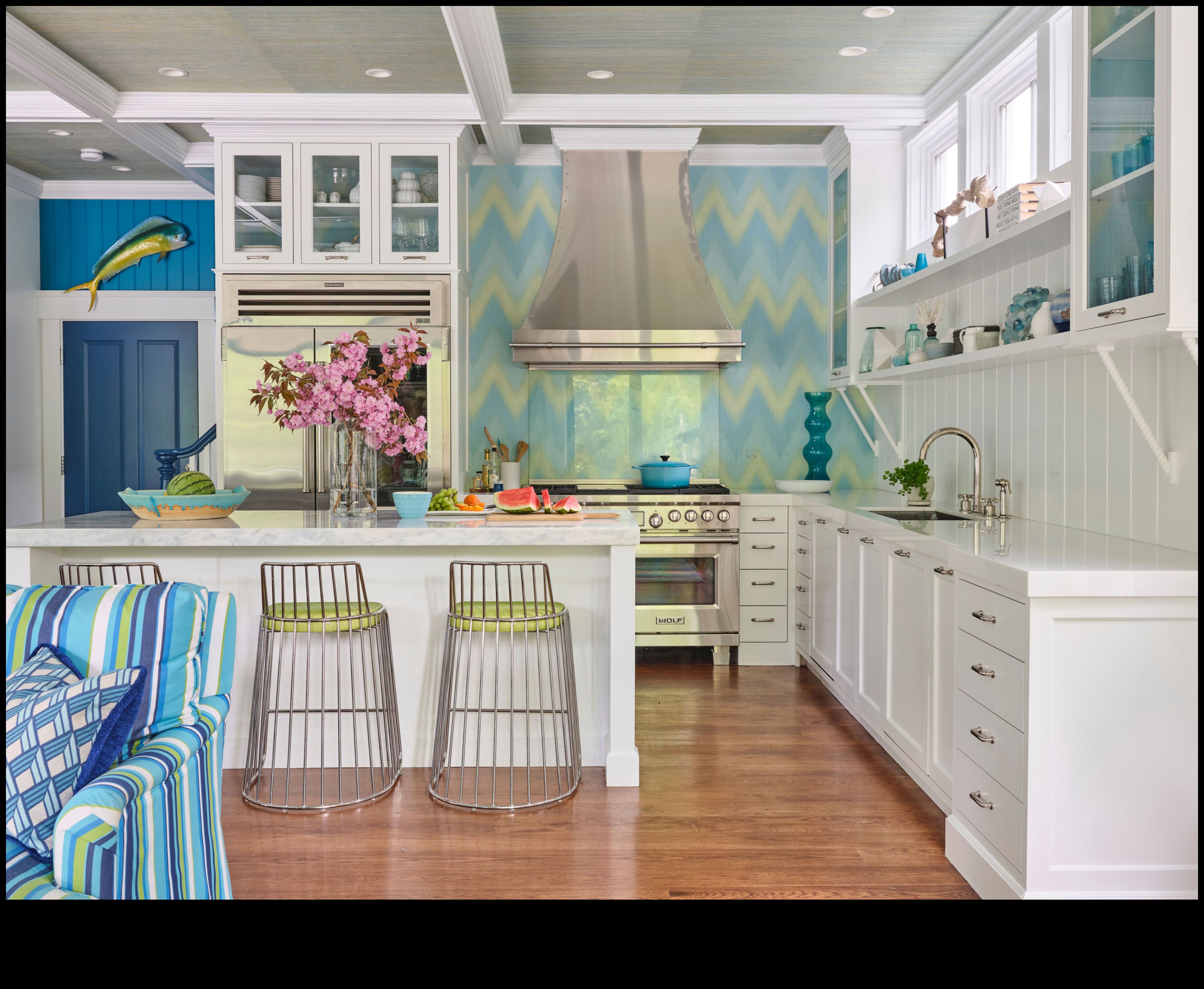 Διακόσμηση παραθαλάσσιας κουζίνας για παραθαλάσσια αίσθηση